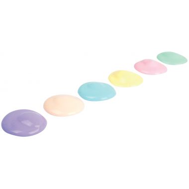 Carton de 6 Flacons 500ml de gouache pastel + 10 brosses plates synthétiques n°12