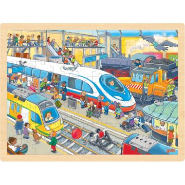 Lot de 4 puzzles à cadre en bois 96 pièces, thèmes divers (lot n°3)