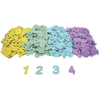 Paquet de 500 chiffres mousse adhésifs coloris assortis