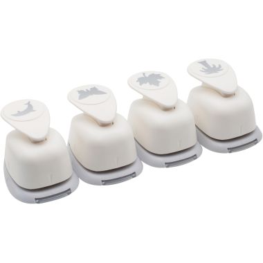 Lot de 4 perforateurs déco thème nature assortis