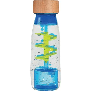 Bouteille sensorielle spirale bleue