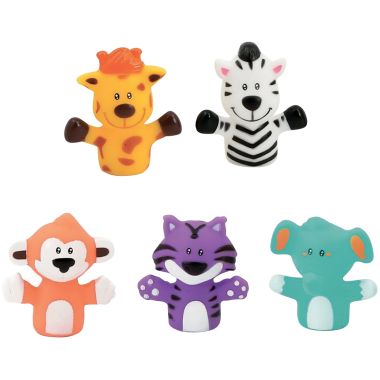 Lot de 5 marionnettes à doigts, la savane
