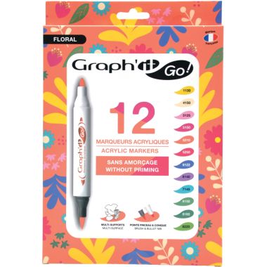 Graph 'it - Pochette de 12 marqueurs Graph It floral - GG09944