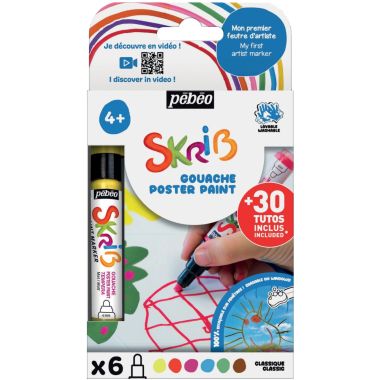 Set de 6 marqueurs gouache classique