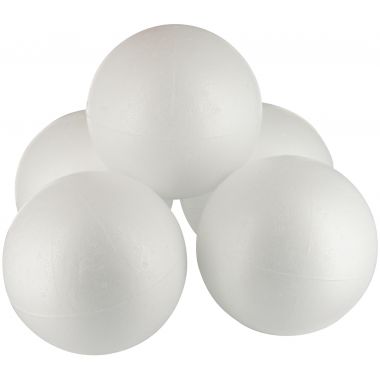 Lot de 5 boules en styropor, diamètre 10 cm