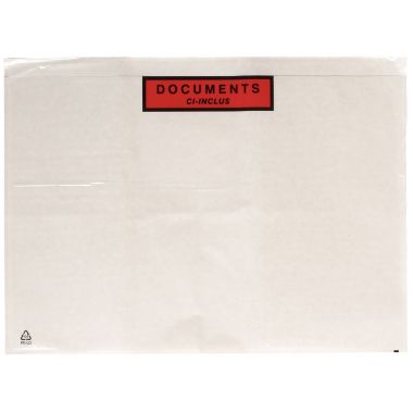 Boite de 500 pochettes adhésives "documents ci-inclus" 320x250mm