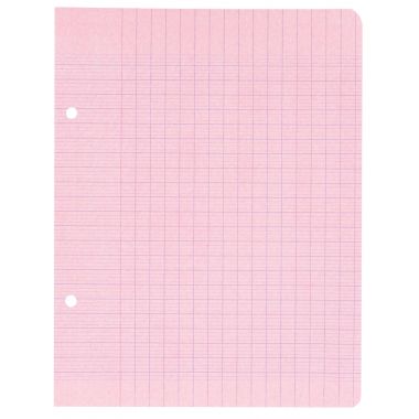 Sachet de 50 feuillets mobiles, format 17x22 cm, seyès, rose
