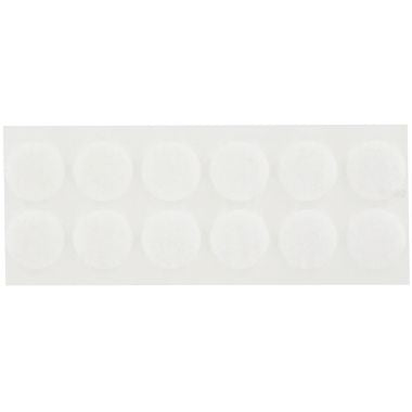 Pochette pastilles de Velcro super adhésif blanc diamètre 20 mm 24 pastilles males et 24 pastilles femelles