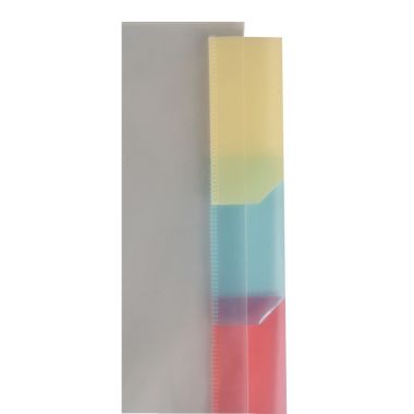 Jeu de 6 pochettes intercalaires en polypropylène + onglets colorés, format A4