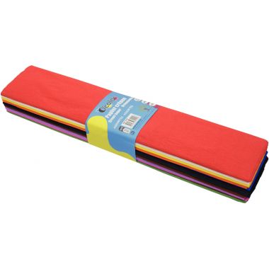Paquet de 10 feuilles crépon ordinaire 200x50 cm rouge