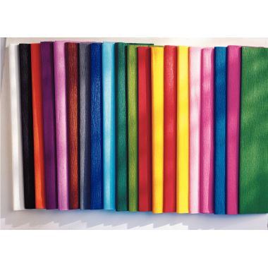 Paquet de 10 feuilles crépon ordinaire 200x50 cm jaune