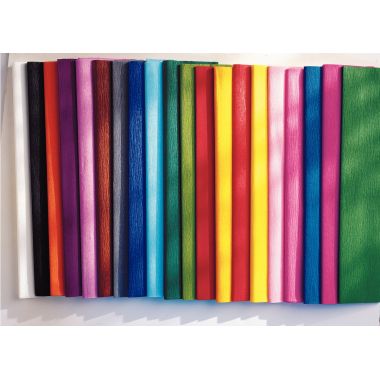 Paquet de 10 feuilles crépon ordinaire 200x50 cm fuchsia
