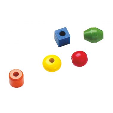 Boite de 130 grosses perles en bois coloris assortis