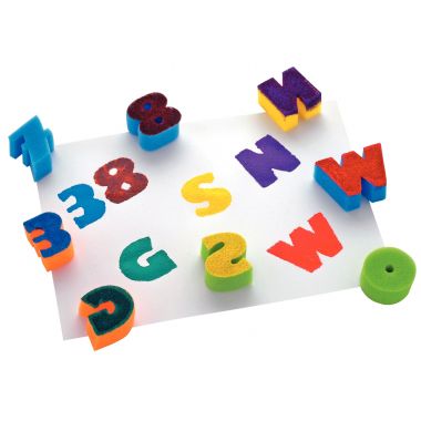 Lot de 36 éponges les chiffres + les lettres