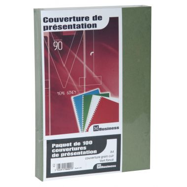 Pavo - Paquet de 100 couvertures grain cuir 250g A4 vert - 8011186
