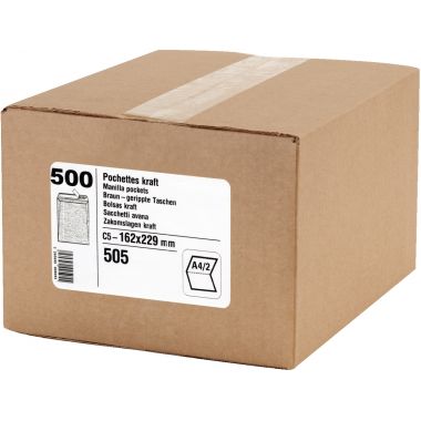 La Couronne - Boite de 500 pochettes kraft 162x229mm 90g bande siliconée - 9750