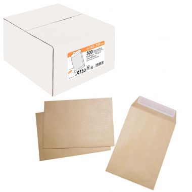 La Couronne - Boite de 500 pochettes kraft 162x229mm 90g bande siliconée - 9750