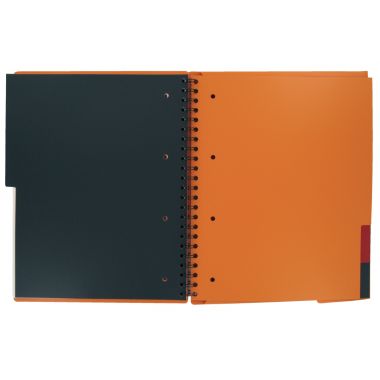 Cahier-trieur à reliure intégrale ORGANISERBOOK format A4+ ligné 6 mm, 160 pages perforées