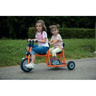 Bi-tricycle 2/4ans 2 places orange