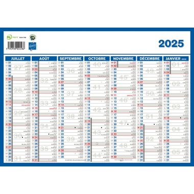 Calendrier semestriel 7 mois par face 19x26,5cm souple
