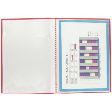 Protège-documents couverture souple en polypropylène 100 vues, rouge
