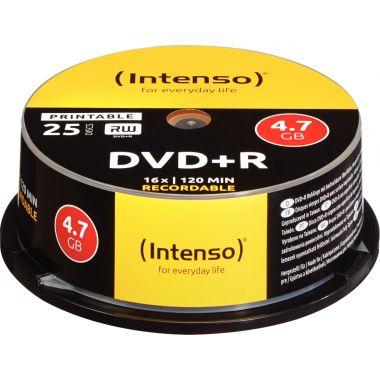 Spindle de 25 DVD+R imprimable Intenso 4,7 Go 16X