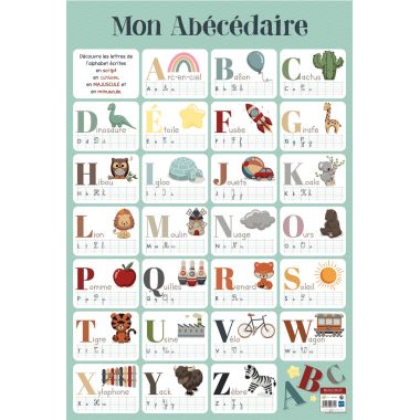 Poster en PVC 76x52cm premier alphabet