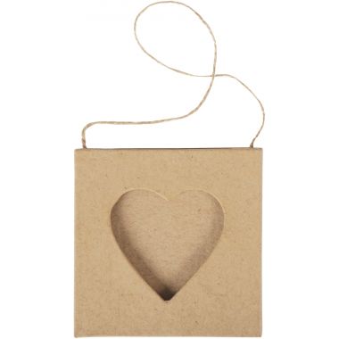 Lot de 10 cadres mini cœur en carton