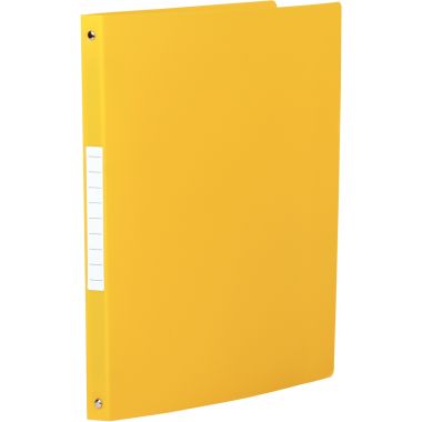 Classeur 4 anneaux en polypropylène opaque, format A4, dos 2,5 cm, jaune
