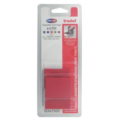 Trodat - Blister 3 cassettes ref 6/4750 encre rouge - B347503