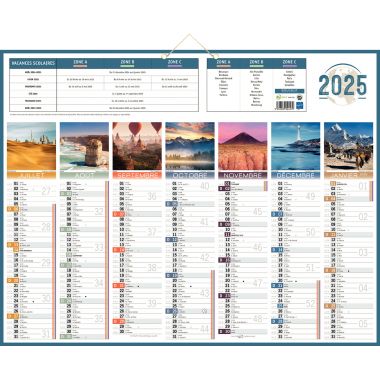 Calendrier semestriel 7 mois par face Planète 43x55cm