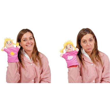 Valisette de 6 marionnettes, les émotions
