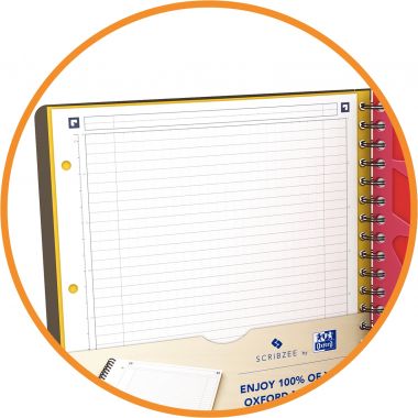 Cahier à reliure intégrale MANAGERBOOK format A4+ réglure projet, 160 pages perforées