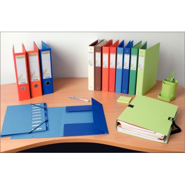 Classeur 4 anneaux rembordé papier recyclé FOREVER, format A4, dos 4 cm, vert