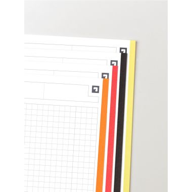 Cahier à reliure intégrale FILINGBOOK format A4+ quadrillé 5x5, 200 pages perforées
