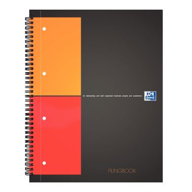 Cahier à reliure intégrale FILINGBOOK format A4+ quadrillé 5x5, 200 pages perforées