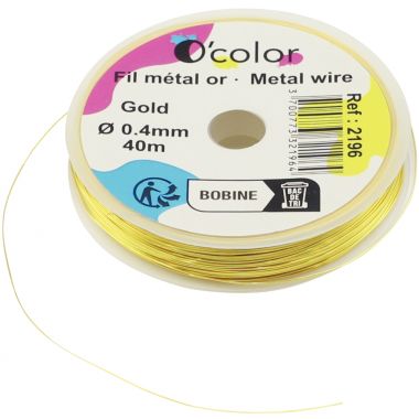 Bobine 40 m de fil laiton. diamètre 0,4 mm