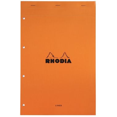 Rhodia - Bloc de bureau N°20 de 80 feuilles perforées, format A4+, ligné 7 mm, papier blanc 80g - 119600C