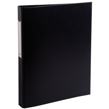 Exacompta - Classeur rigide rembordé polypropylène, 4 anneaux ronds, format A4, dos 4 cm, noir 51381E