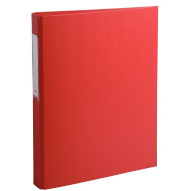 Exacompta - Classeur rigide rembordé polypropylène, 4 anneaux A4 dos 4cm, rouge - 51385E