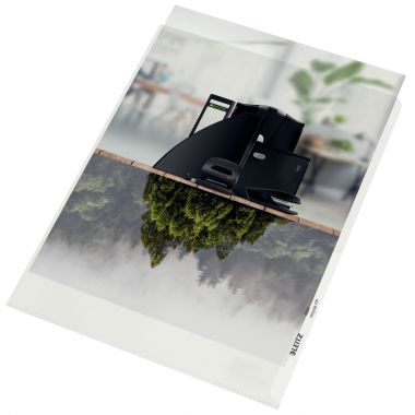 Boite de 100 pochettes coin en polypropylène recyclé 14/100ème, incolore