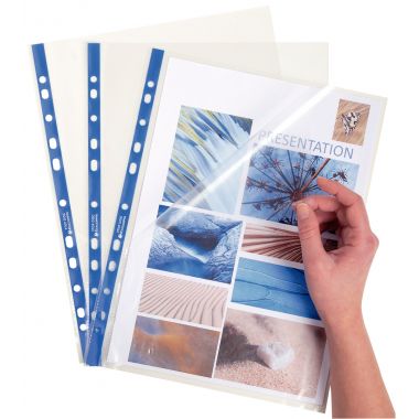 Exacompta -Boite de 100 pochettes perforées STOP DOC en PP lisse 6/100ème - 5870E