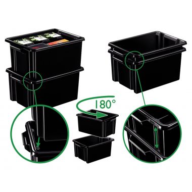 Bac de rangement 48,5L noir