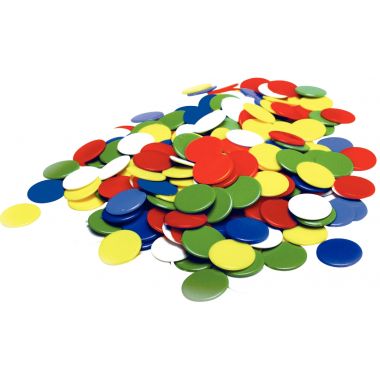Sachet de 1000 jetons en plastique opaque diamètre 19mm