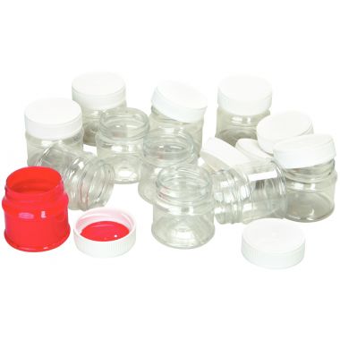 Lot de 12 pots de 50 ml en PET transparent