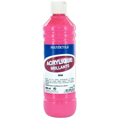 Flacon de 500 ml de peinture acrylique brillante MAJUSCULE rose