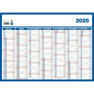 Calendrier semestriel 7 mois par face 29x39,5cm souple
