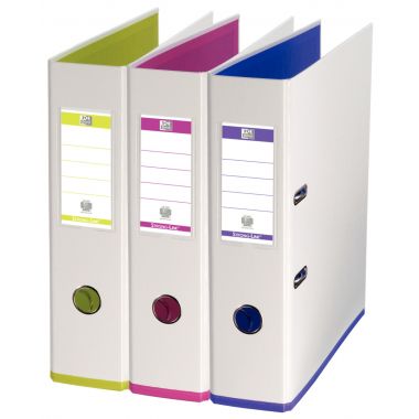 Oxford Lot de 10 classeurs à levier MY COLOUR pour format A4, dos 8 cm, blanc - 100023638