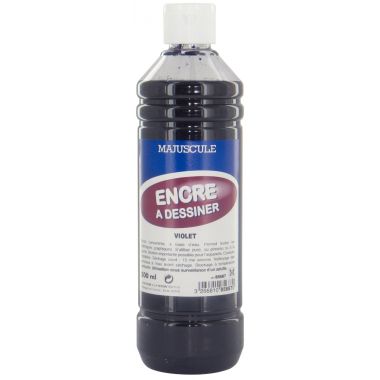 Flacon de 500 ml d’encre à dessiner MAJUSCULE coloris violet