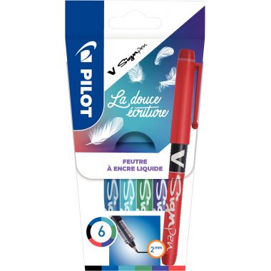 Pilot - Pochette de 6 feutres V-Sign Pen assortis - 3131911321391